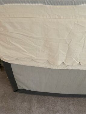 Ballard Designs Pale Yellow Scalloped King Bed skirt